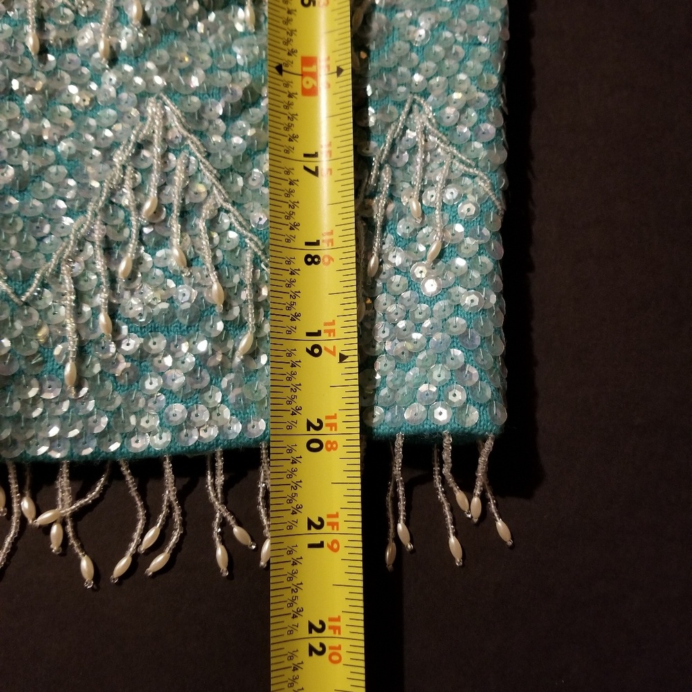 Sequined turquoise top, sleeveless - Picture 7 of 8